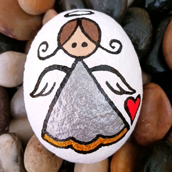 Hand Painted Guardian Angel - Picture 1 of 3